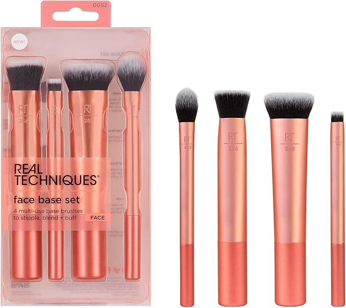 Real Techniques Face Base Makeup Brush Kit, For Concealer, Foundation, & Contour, Works With Liqu... | Amazon (UK)