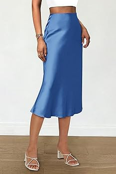 PRETTYGARDEN Womens 2024 Summer High Waisted Ruffle A Line Silk Skirts | Amazon (US)