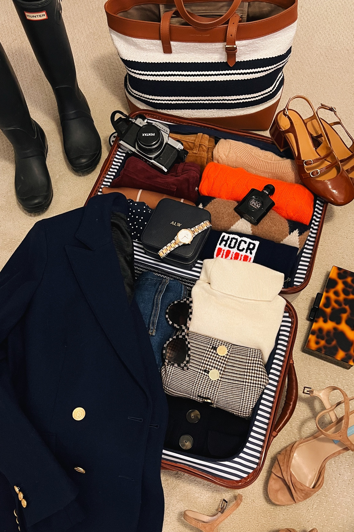 Heading to Boston for the weekend tomorrow evening! Here’s a peek at what I’m packing 👀