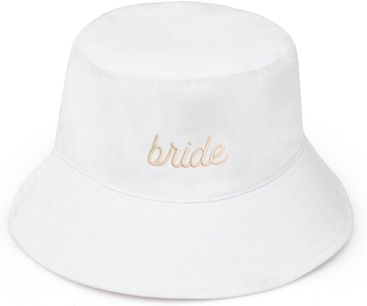 xo, Fetti Bachelorette Party Embroidered White Bride Bucket Hat | Bach Party Decorations, Beige B... | Amazon (US)