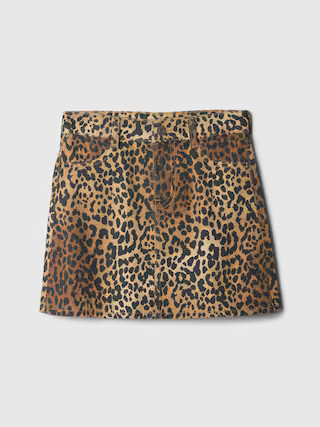 Kids Cheetah Print Denim Skirt | Gap Factory