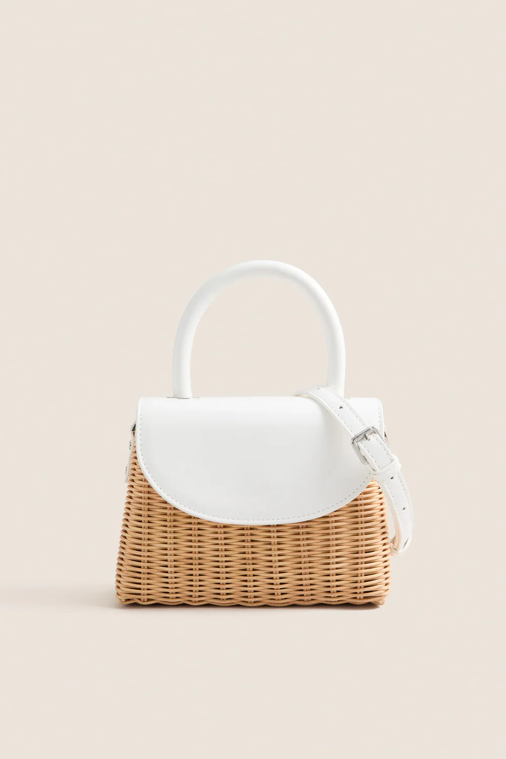 White Elle Wicker Top Handle | Tuckernuck (US)