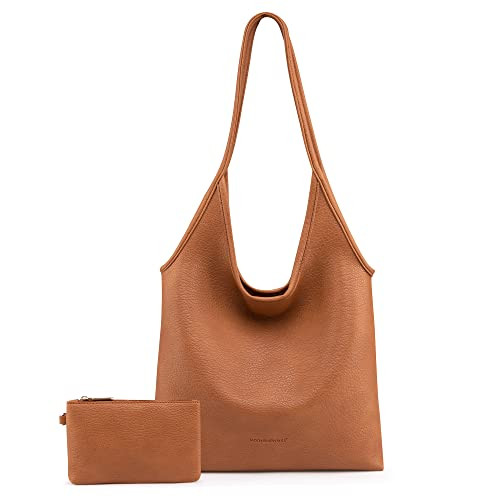 Montana West Hobo Bags for Women Designer Top Handle Purses Soft Ladies PU Leather Shoulder Handbag Set MWC2-111CAMEL | Amazon (US)