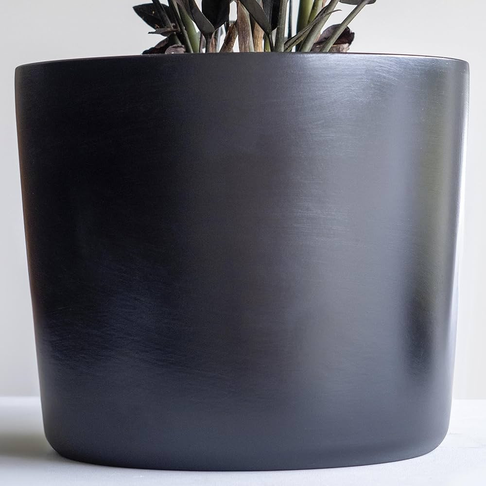 Willowy 12 Inch Large Plant Pot (Matte Black) - Large Ceramic Indoor Planter Pot, Large Black Pla... | Amazon (US)