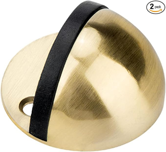 2 Pack Drill-Free Floor Mounted Door Stoppers 3M Adhesive Tapes/Screw in Door Stopper Wall Protec... | Amazon (US)