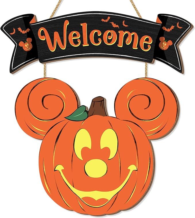 Halloween Mouse Pumpkin Decorations, Halloween Mouse Welcome Hanging Sign for Front Door, Happy H... | Amazon (US)