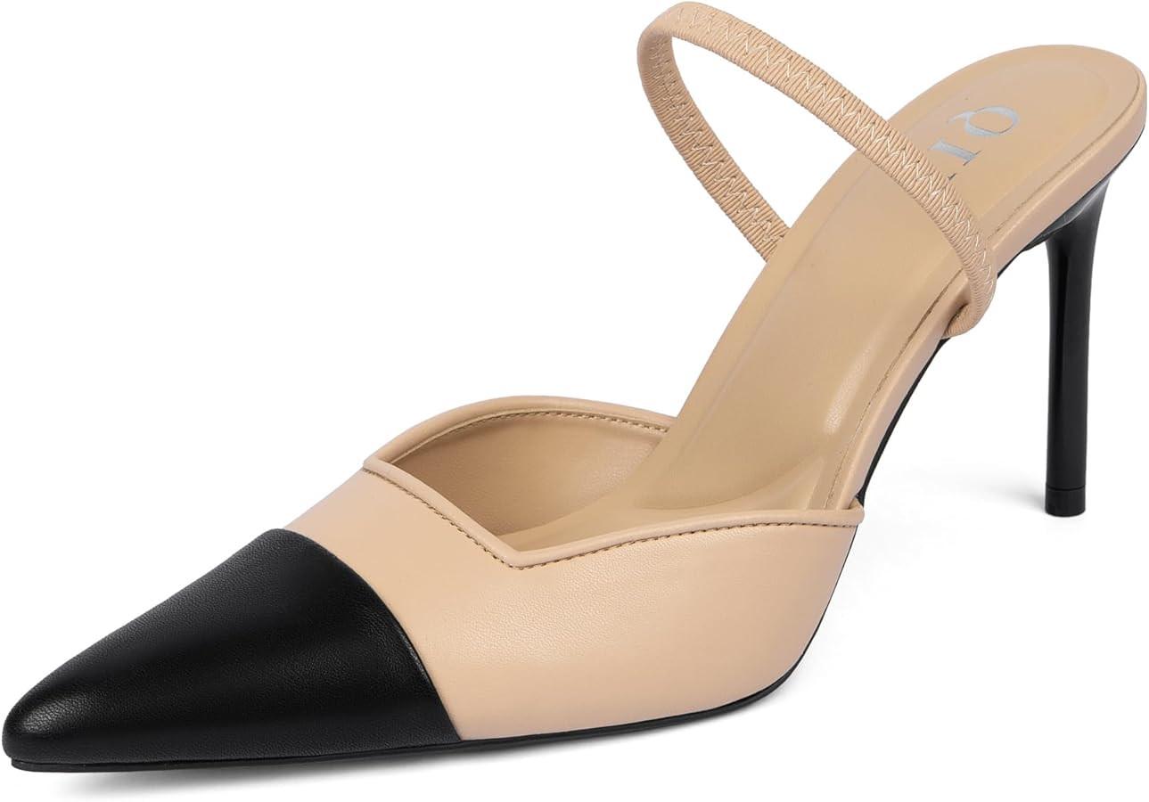 Mesh Heels for Women Pumps Closed Pointed Toe High Heels Stiletto Heeled Mules Sandals Dress Shoe... | Amazon (US)