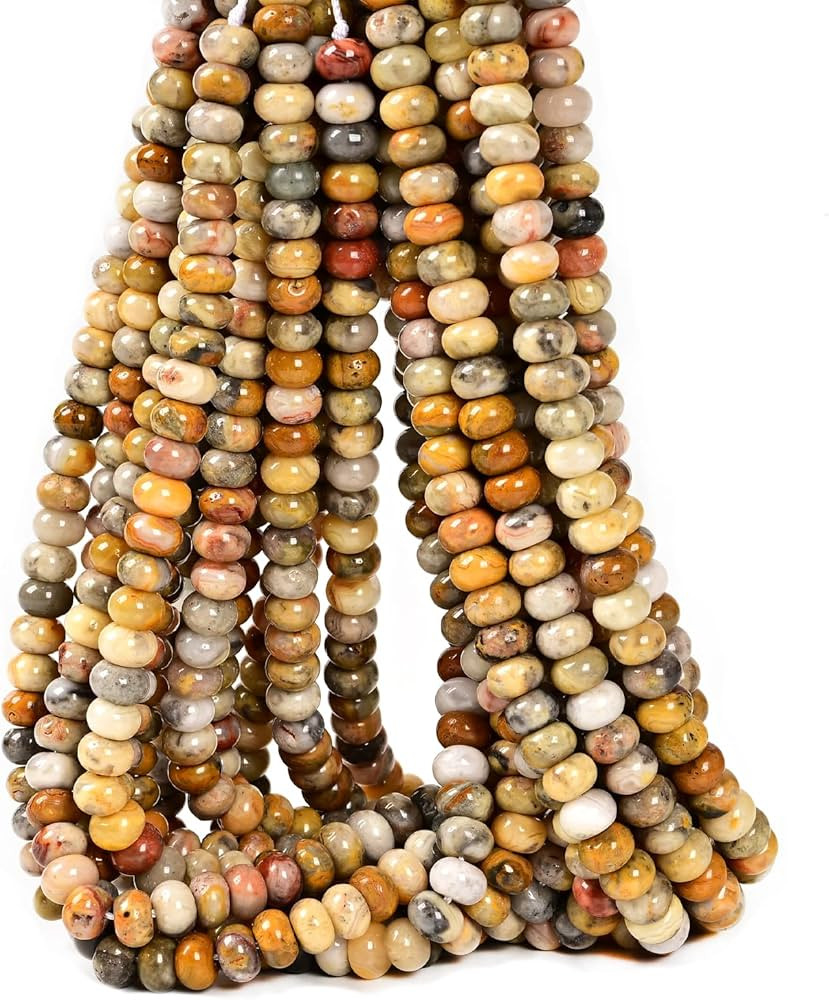 ICAI Beads Natural 5x8mm Rondelle Beads, Natural Abacus Disk Stone Beads Loose Spacer Gemstone Be... | Amazon (US)