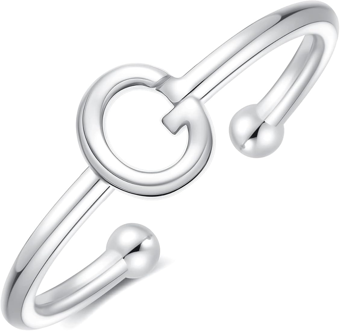 925 Sterling Silver Rings for Women Teen Girls, 925 Sterling Silver Adjustable Initial Rings for ... | Amazon (US)