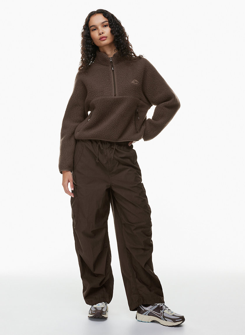 Tna Women's Polartec® Thermal Pro® 1/2 Zip Hi-Hip Sweater in Ric Heather Mocha Brown | Large | Aritzia