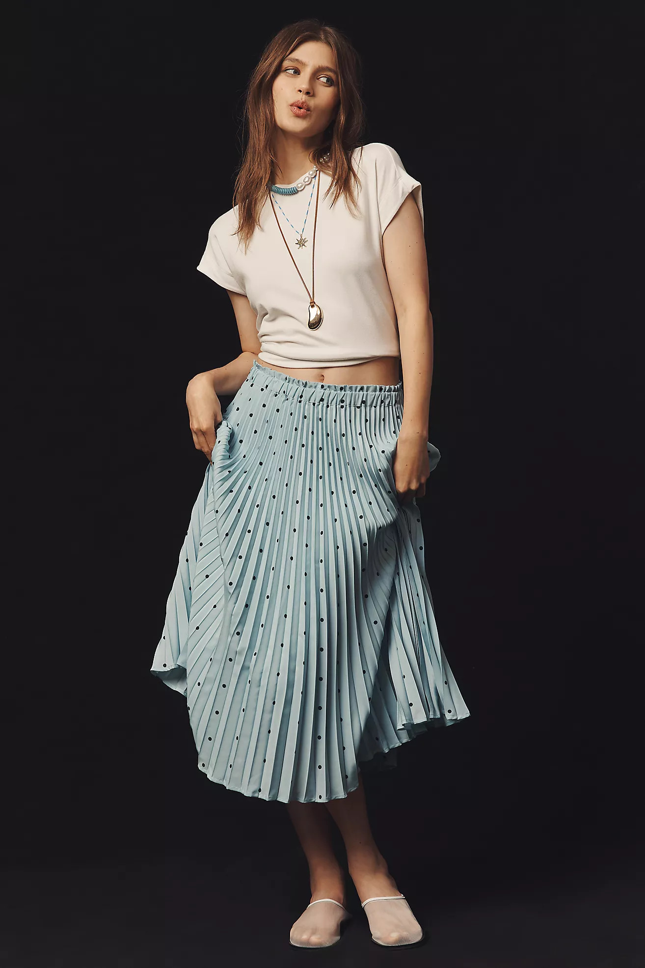 The Valerie Pleated Midi Skirt by Maeve | Anthropologie (US)
