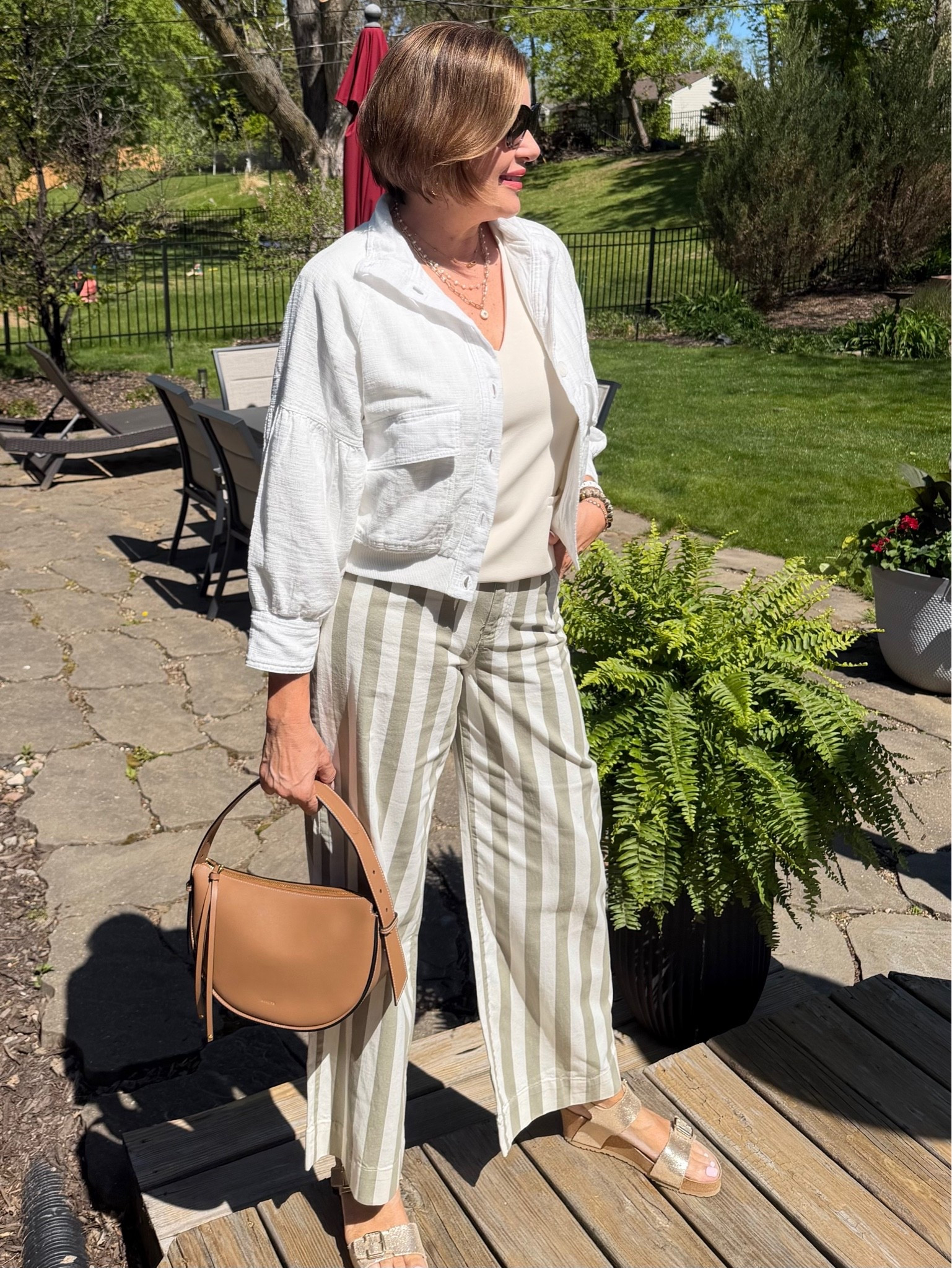 Striped pants are definitely having a moment… and I’m fully here for it. For reference- I’m 5’8” and these hit me right at the ankle. 🤍

#LTKmomlife #LTKTall #LTKdayinmylife