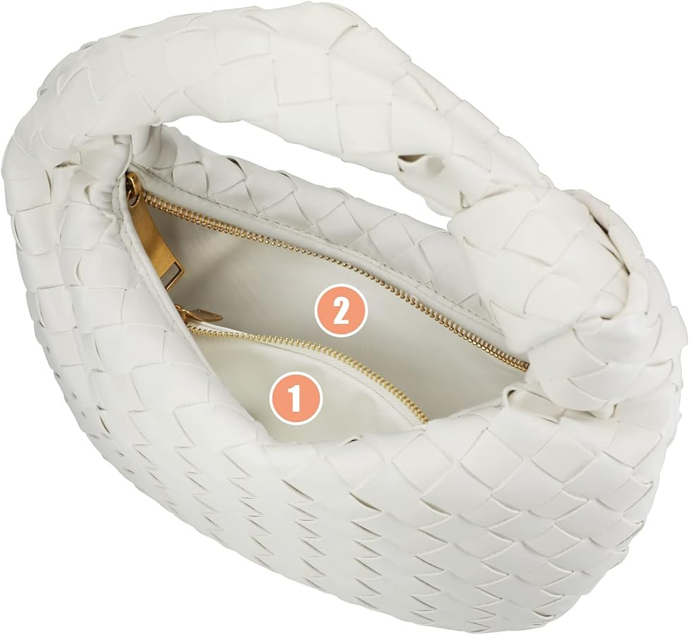 Woven Handbag, Knotted Clutch Bag For Women Soft Leather Hobo bag Fashion Mini Clutch Purse with ... | Amazon (US)