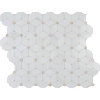 MSI Cecily 10.83 in. x 12.6 in. x 10mm Polished Marble Mesh-Mounted Mosaic Tile (9.5 sq. ft./case... | The Home Depot