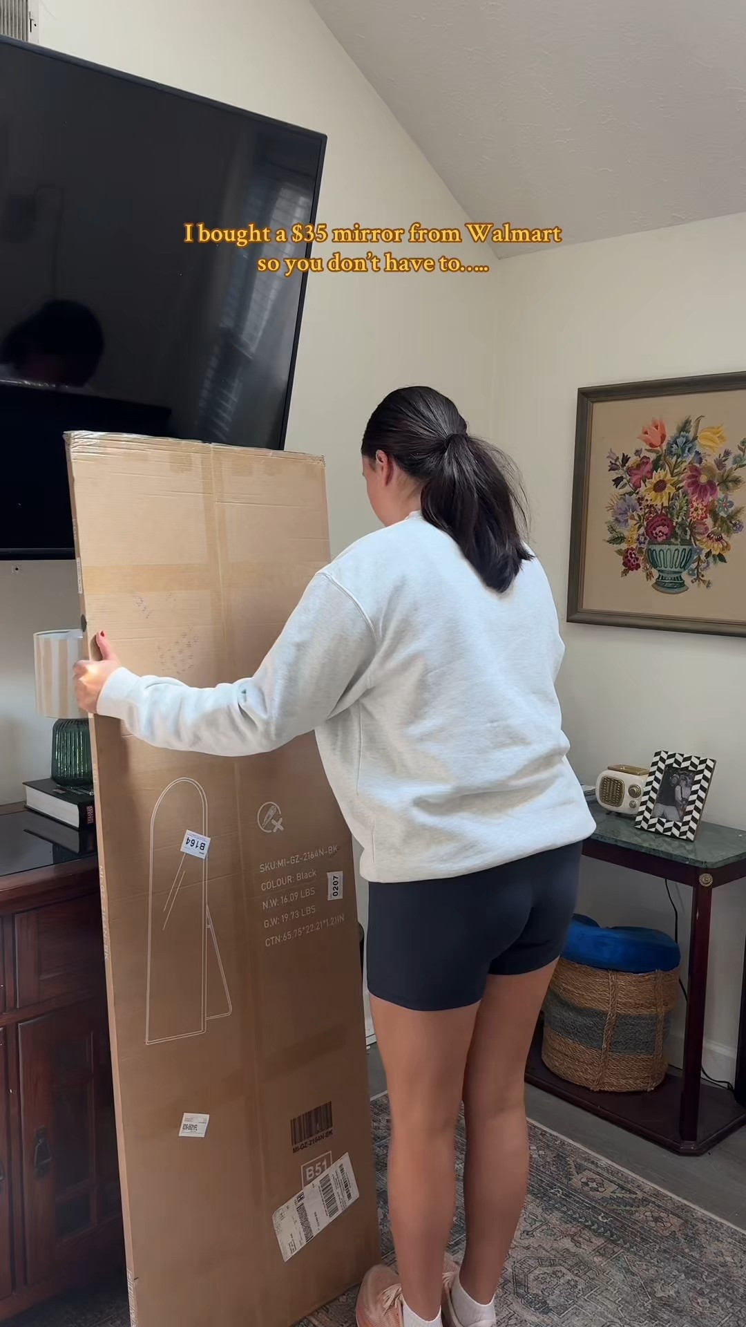 $35 floor length mirror find from Walmart #walmartfinds #homedecor #mirror 

#LTKHome