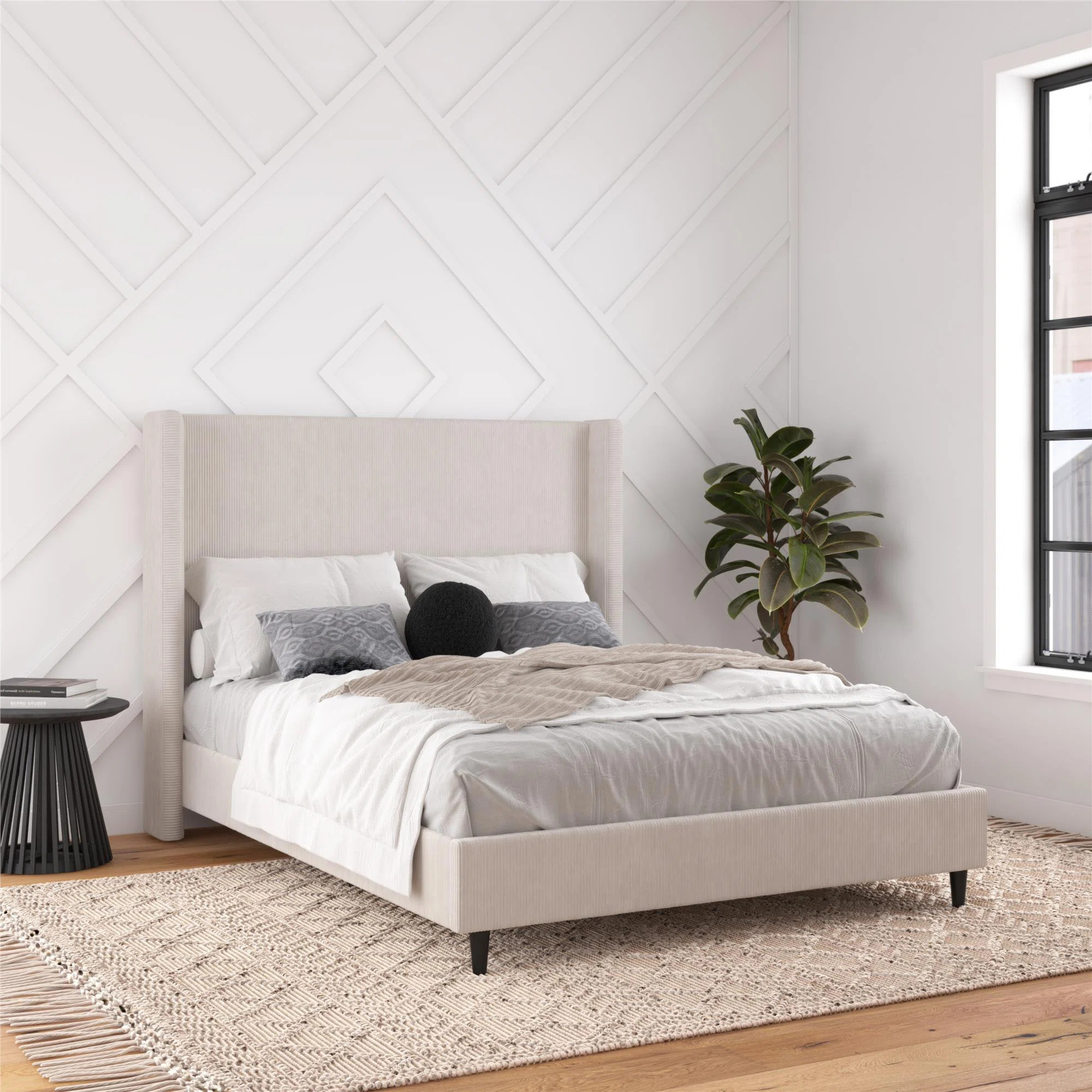 Birzer Queen Upholstered Wingback Bed | Wayfair North America