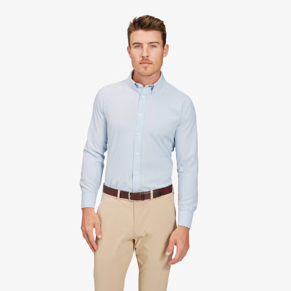 Leeward Formal Dress ShirtLight Blue Solid | Mizzen + Main