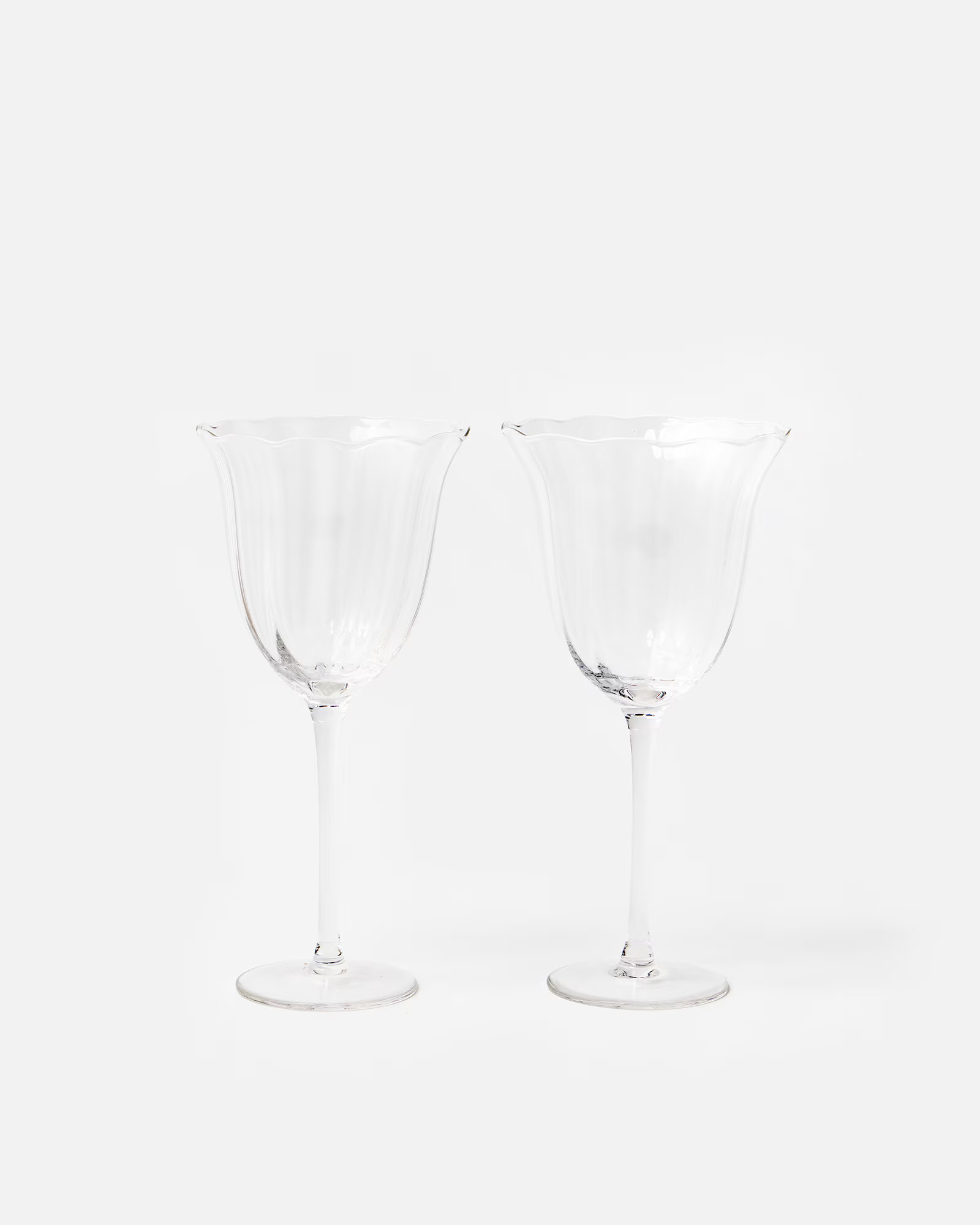 Fleur Clear Wine Glasses Set of Two | Oliver Bonas (Global)