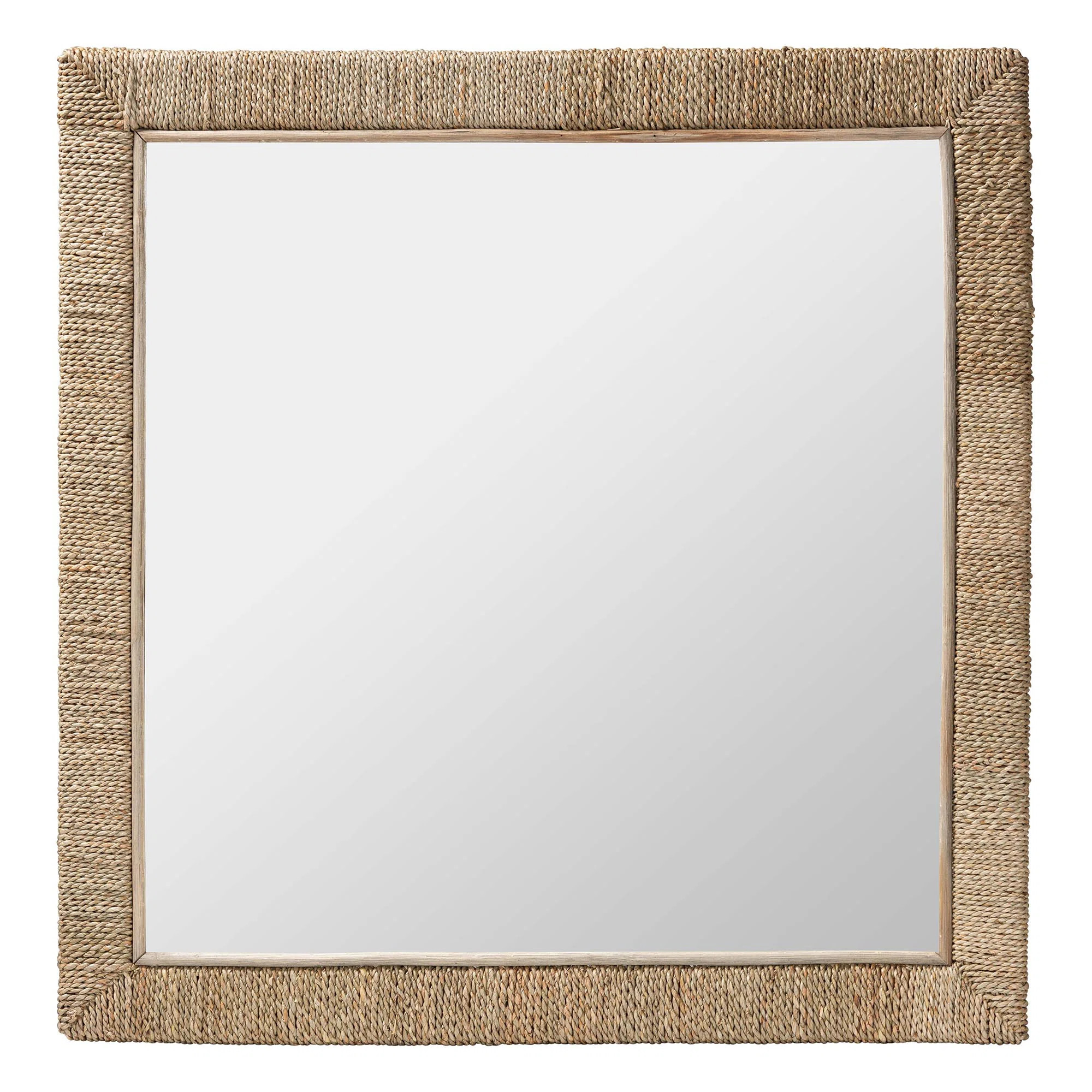 Bali & Pari Geralyn Japandi Natural Seagrass Wall Mirror | Wayfair North America