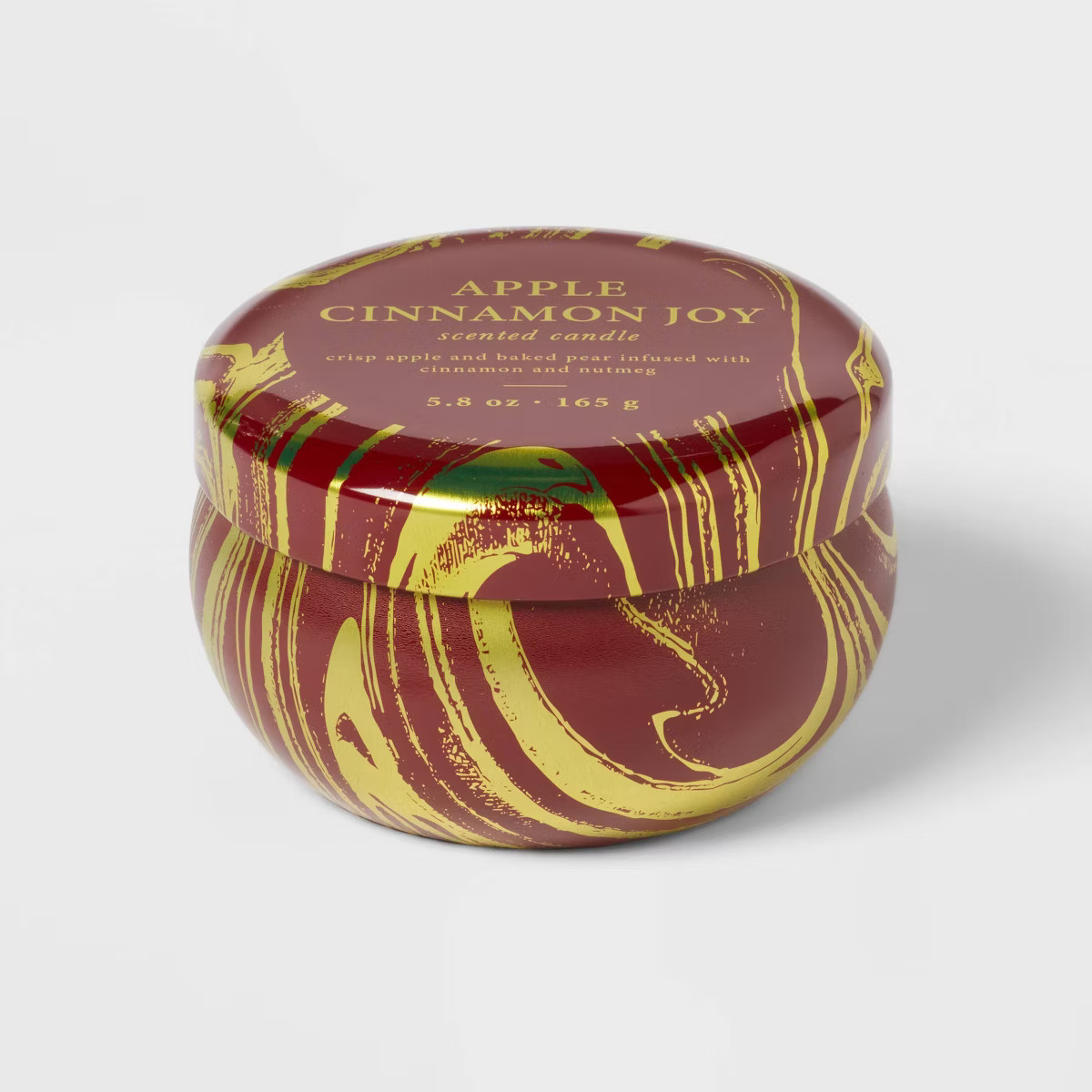5oz Marbled Tin with Lid Red/Apple Cinnamon Joy - Threshold™ | Target