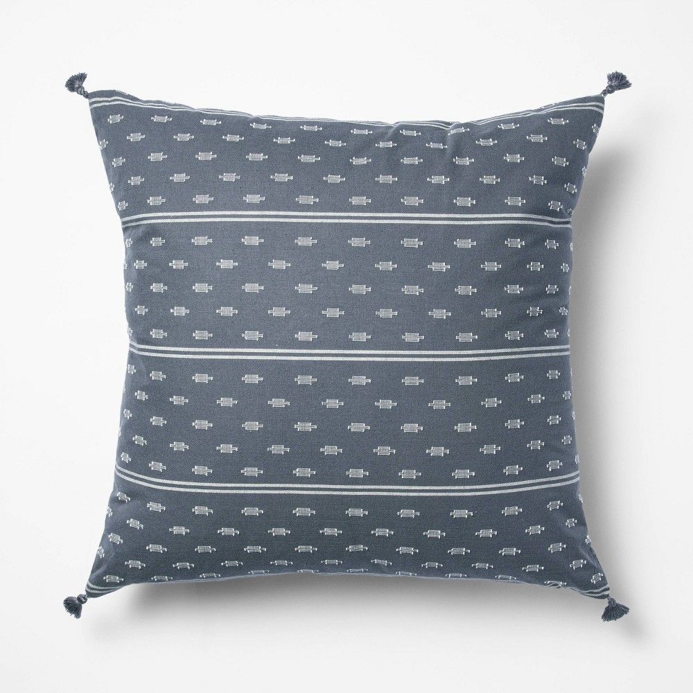 Woven Dobby Square Throw Pillow Blue/Neutral - Threshold designed with Studio McGee | Target