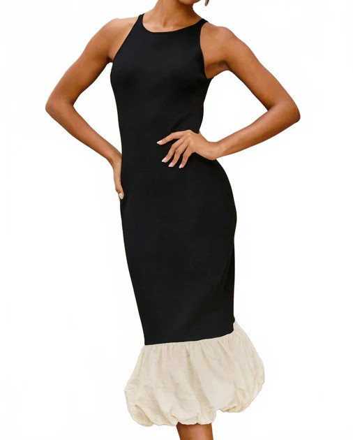 Cheryl Maxi Dress In Black Ivory | Shop Simon