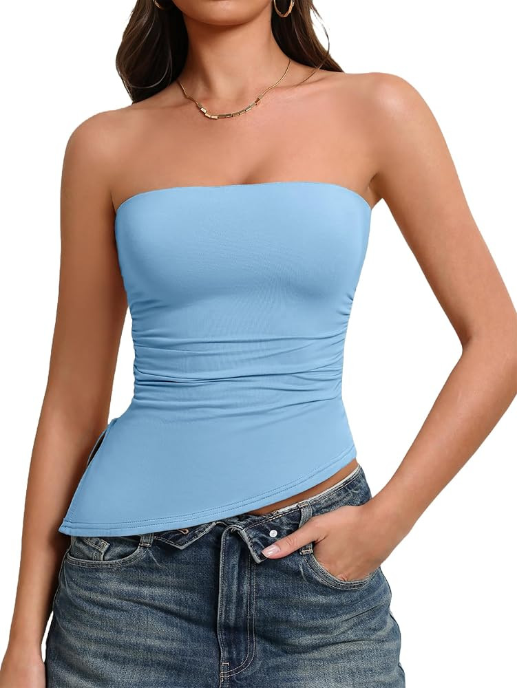 Avidlove Women's Strapless Tube Top Double Lined & Non-Slip Y2K Backless Bandeau Tops for Summer ... | Amazon (US)