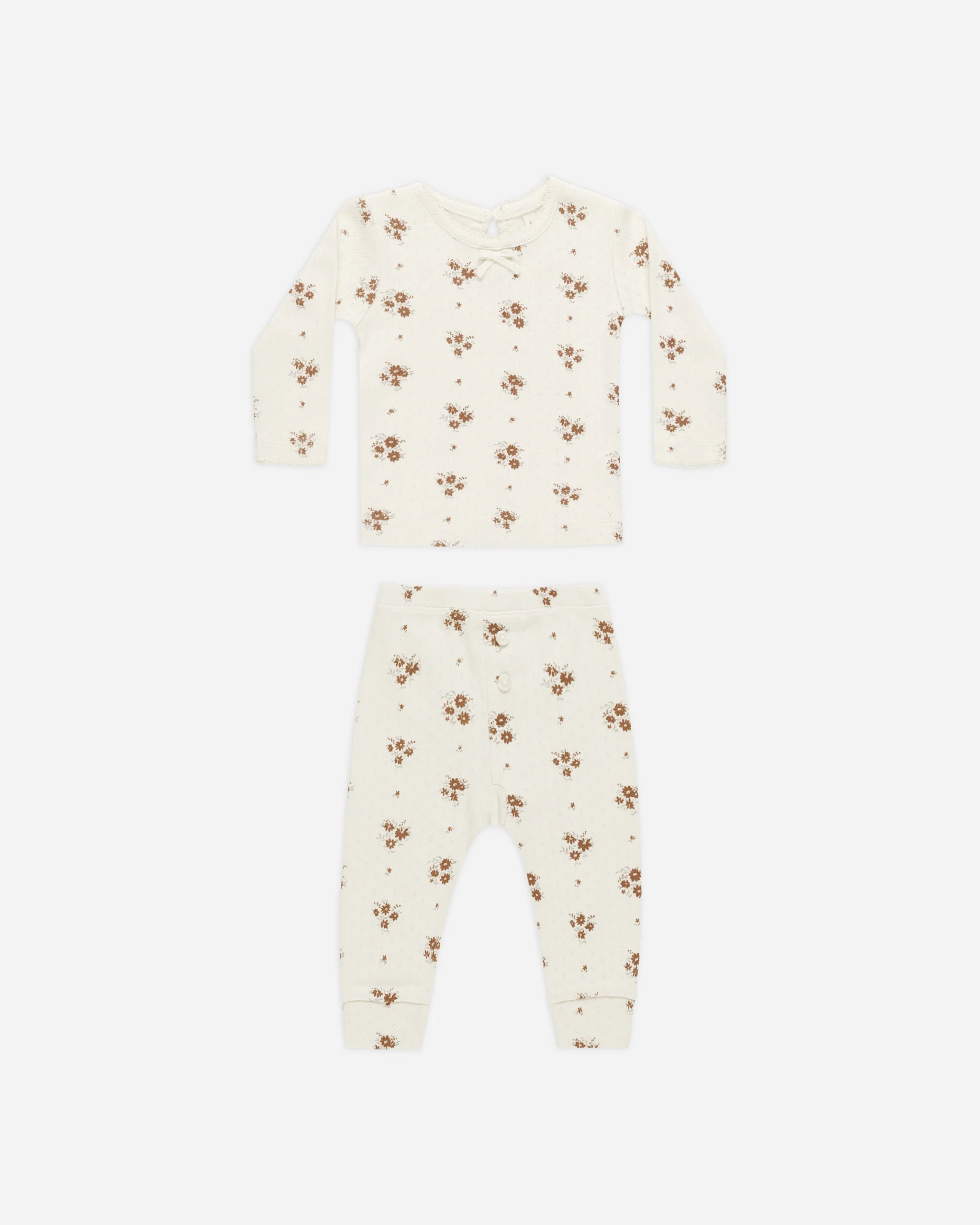 Pointelle Long Sleeve Tee + Legging || Autumn Flora | Rylee + Cru