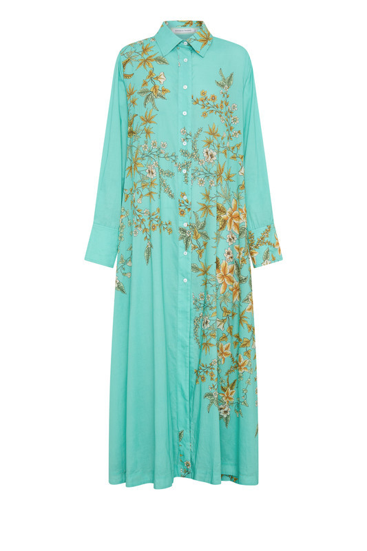 Saarinen Opera Shirt Dress in Aqua | Bohemian Traders