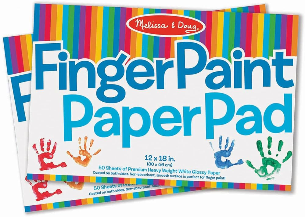 Melissa & Doug Finger Paint Paper Pad (12 x 18 inches) - 50 Sheets, 2-Pack - FSC Certified | Amazon (US)