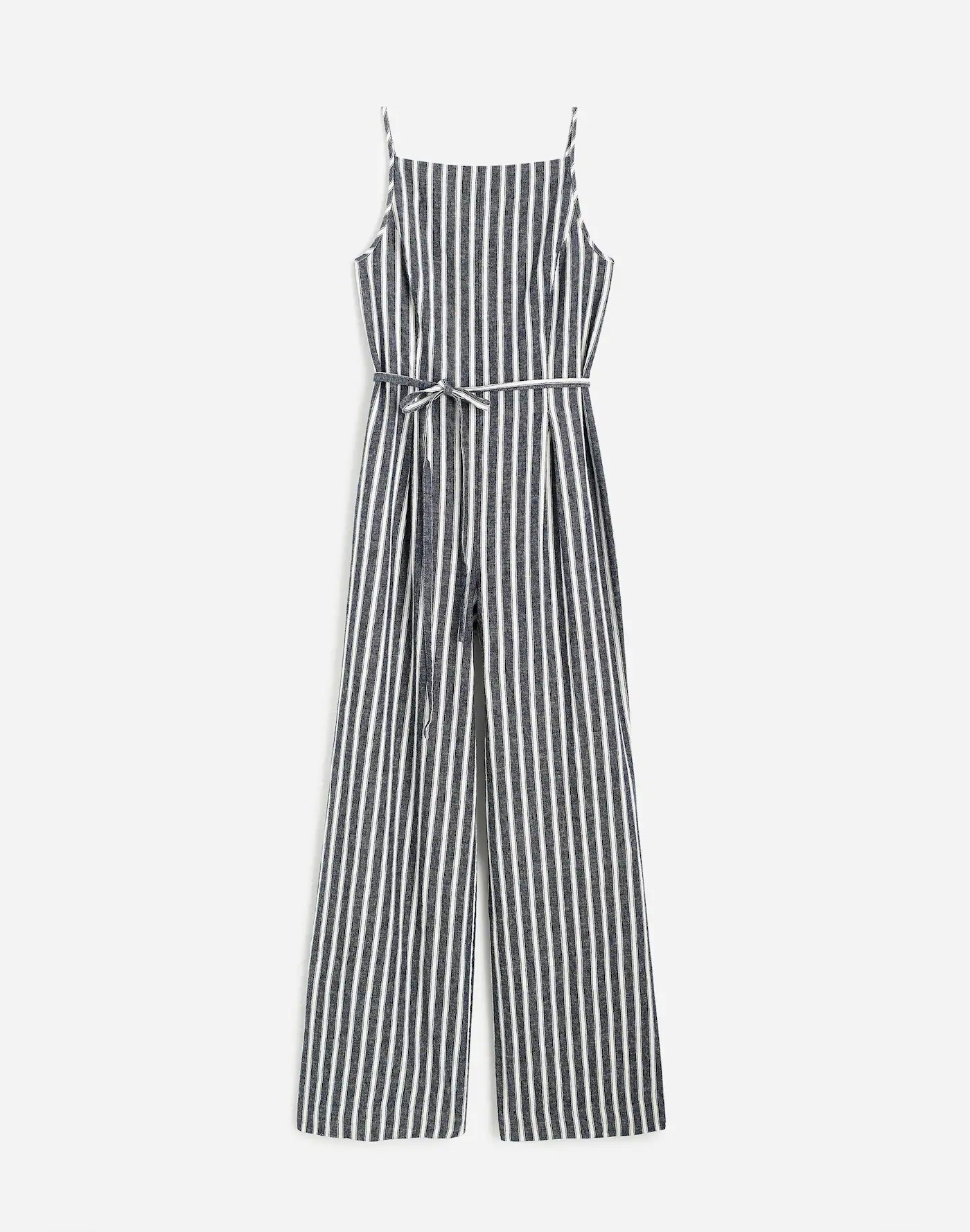 Pleated Wide-Leg Jumpsuit in Pinstripe Linen | Madewell | Madewell