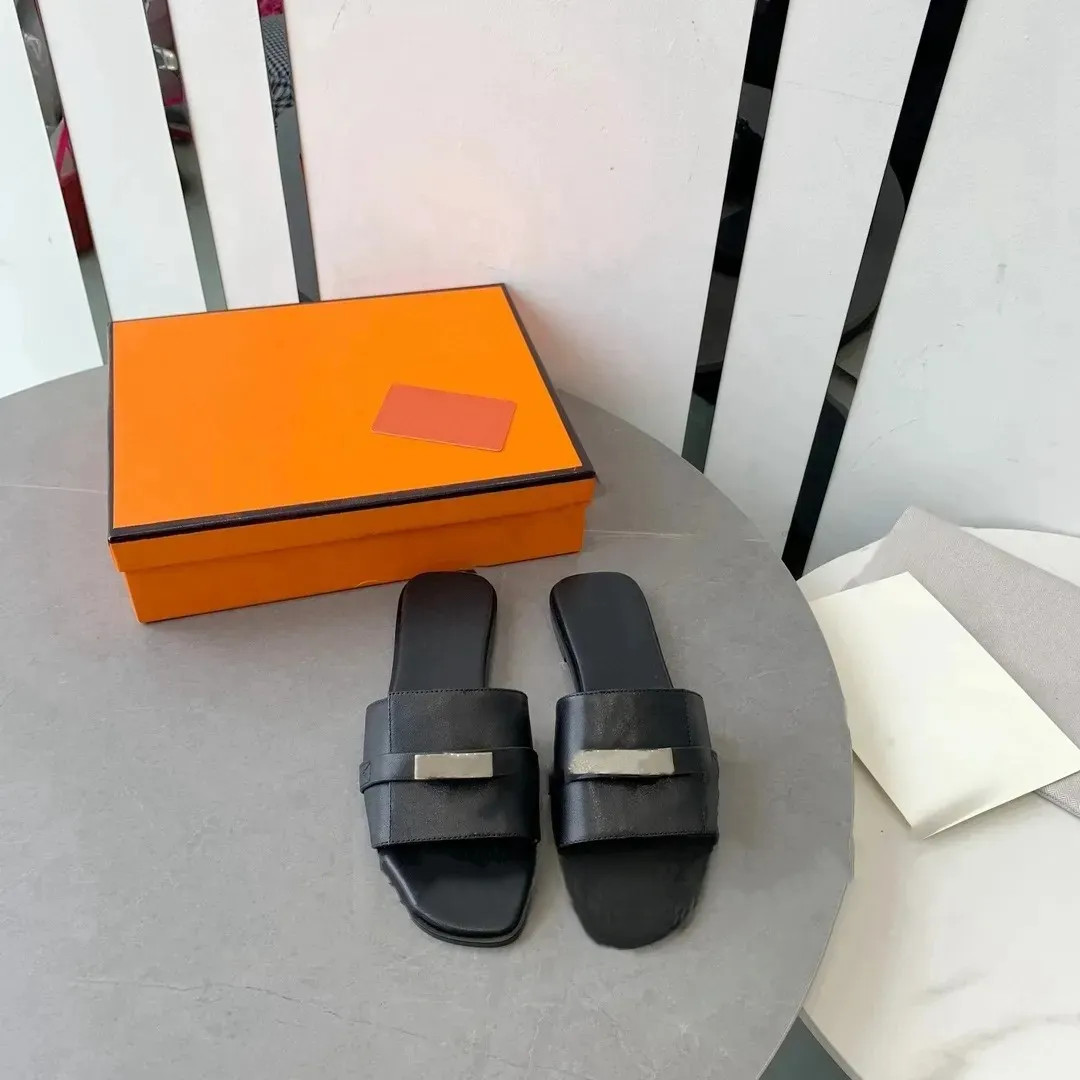 Flip-flops designer women 2024 summer women's outdoor new high-grade leather slippers men's one-l... | DHGate