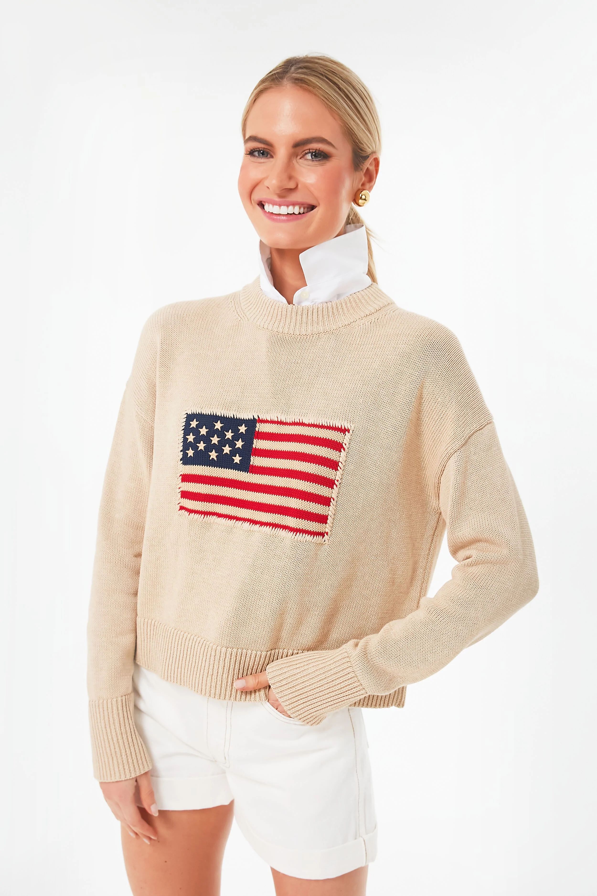 Beachwood Cropped Americana Sweater | Tuckernuck (US)