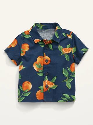 Short-Sleeve Linen-Blend Camp Shirt for Baby | Old Navy (US)