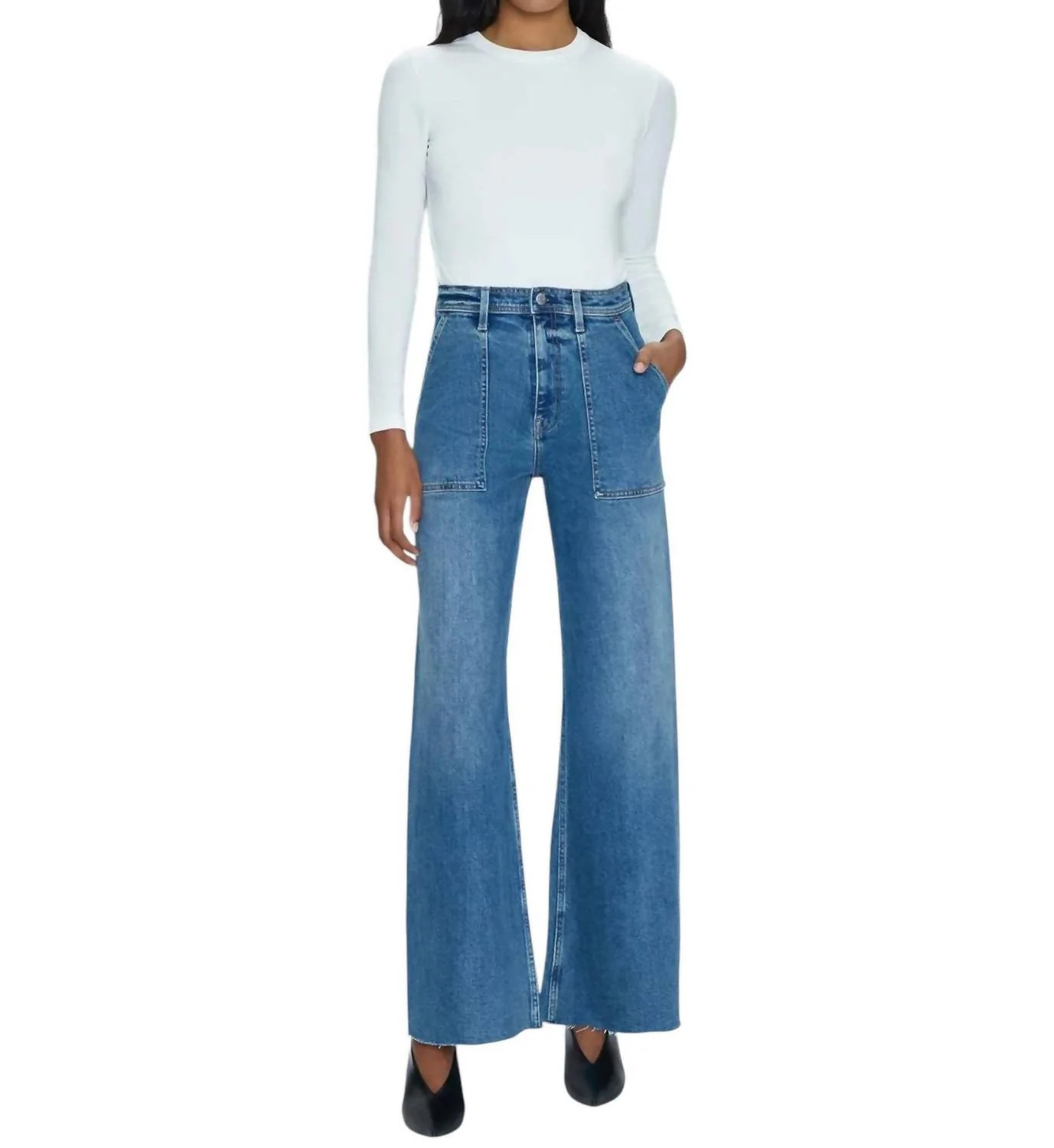 Penny Utility Wide Leg Jeans In Canal | Shop Simon