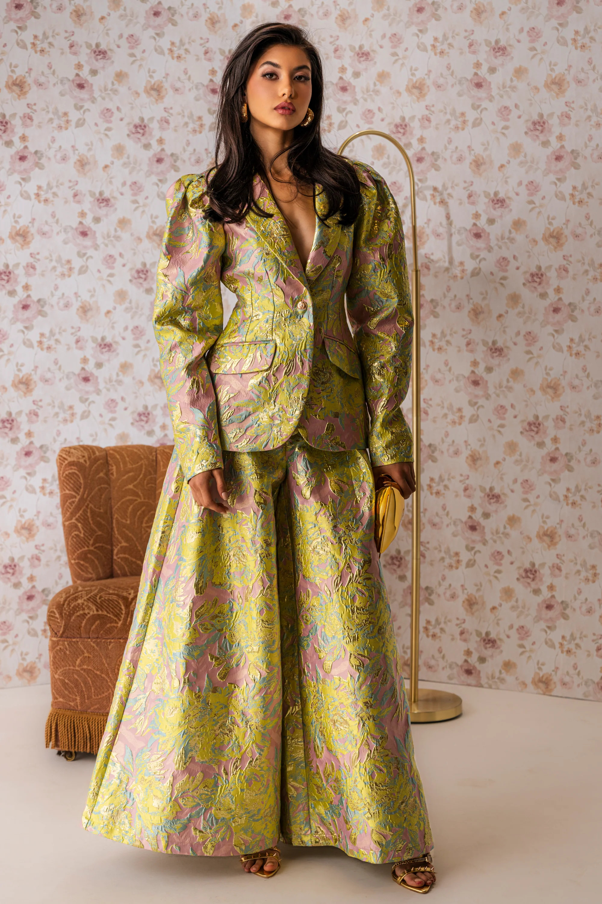 LUCY BROCADE WIDE LEG PANT | AKIRA