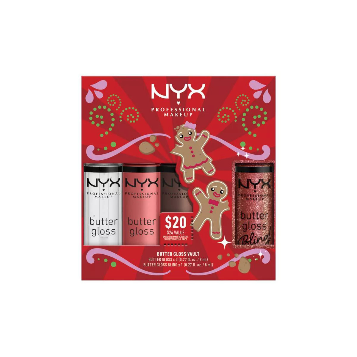 NYX Professional Makeup Butter Lip Gloss Vault Holiday Gift Set - 4pc | Target