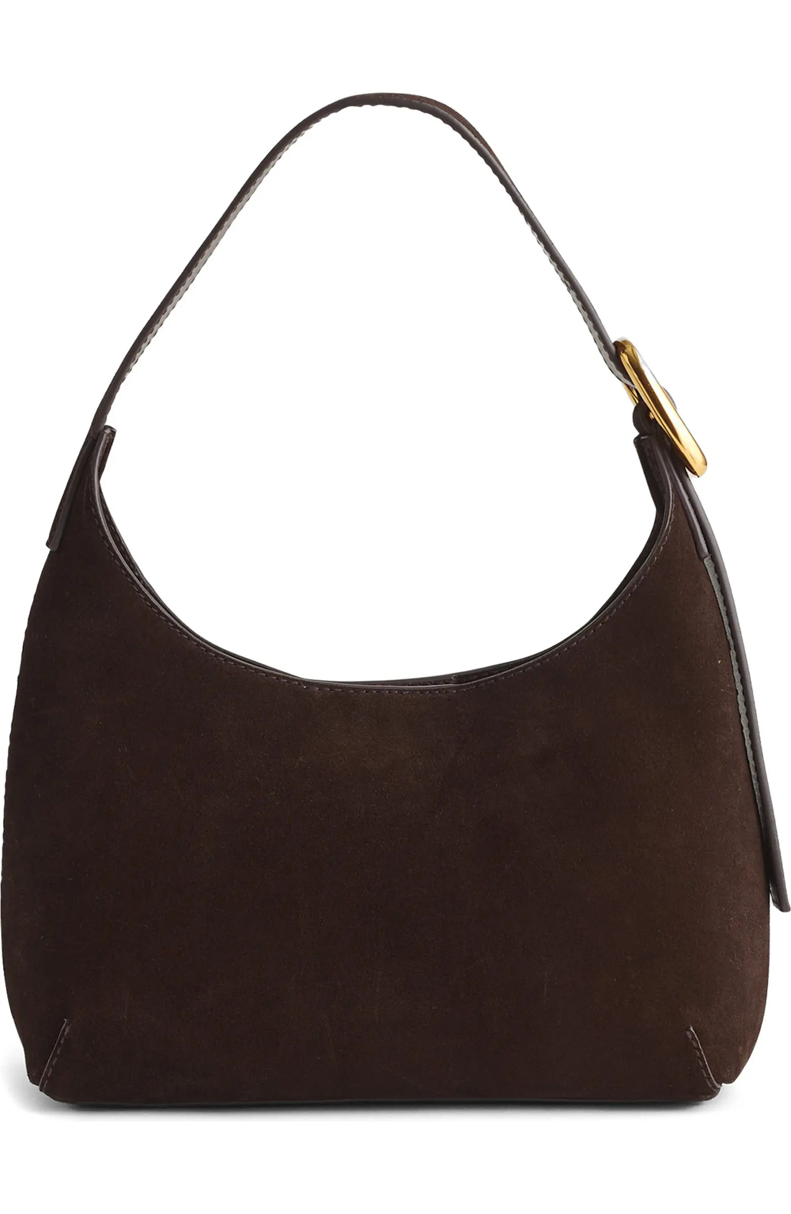 The Sculptural Buckle Suede Shoulder Bag | Nordstrom