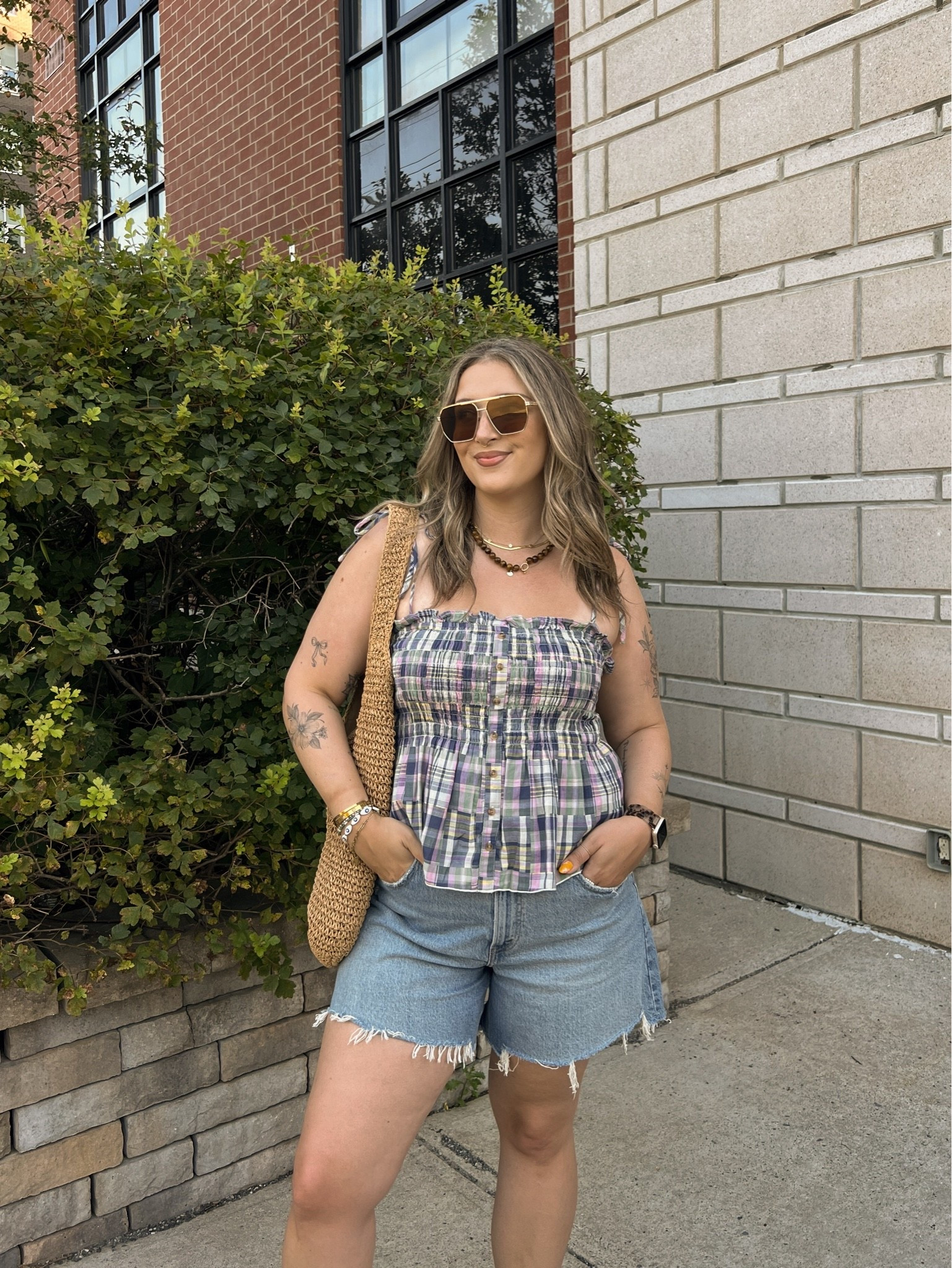 Simple summer outfit! Wearing L in the plaid tank top, currently 50% off! Sized up to 32 in the denim shorts for a loose fit. I’m a 9.5-10 shoe and wear a 10 in the crocs sandals, Canadian crocs link under “similar products”

#LTKsummer #LTKmidsize #LTKsale