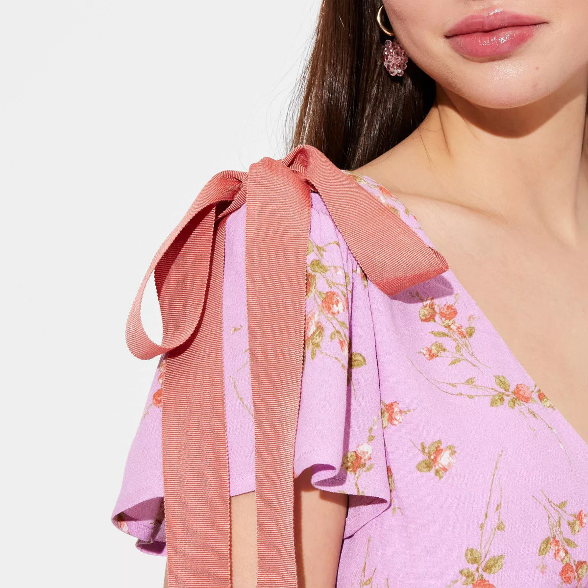 Women's Flutter Short Sleeve Mini A-Line Dress - Wild Fable™ Pink Floral XS | Target