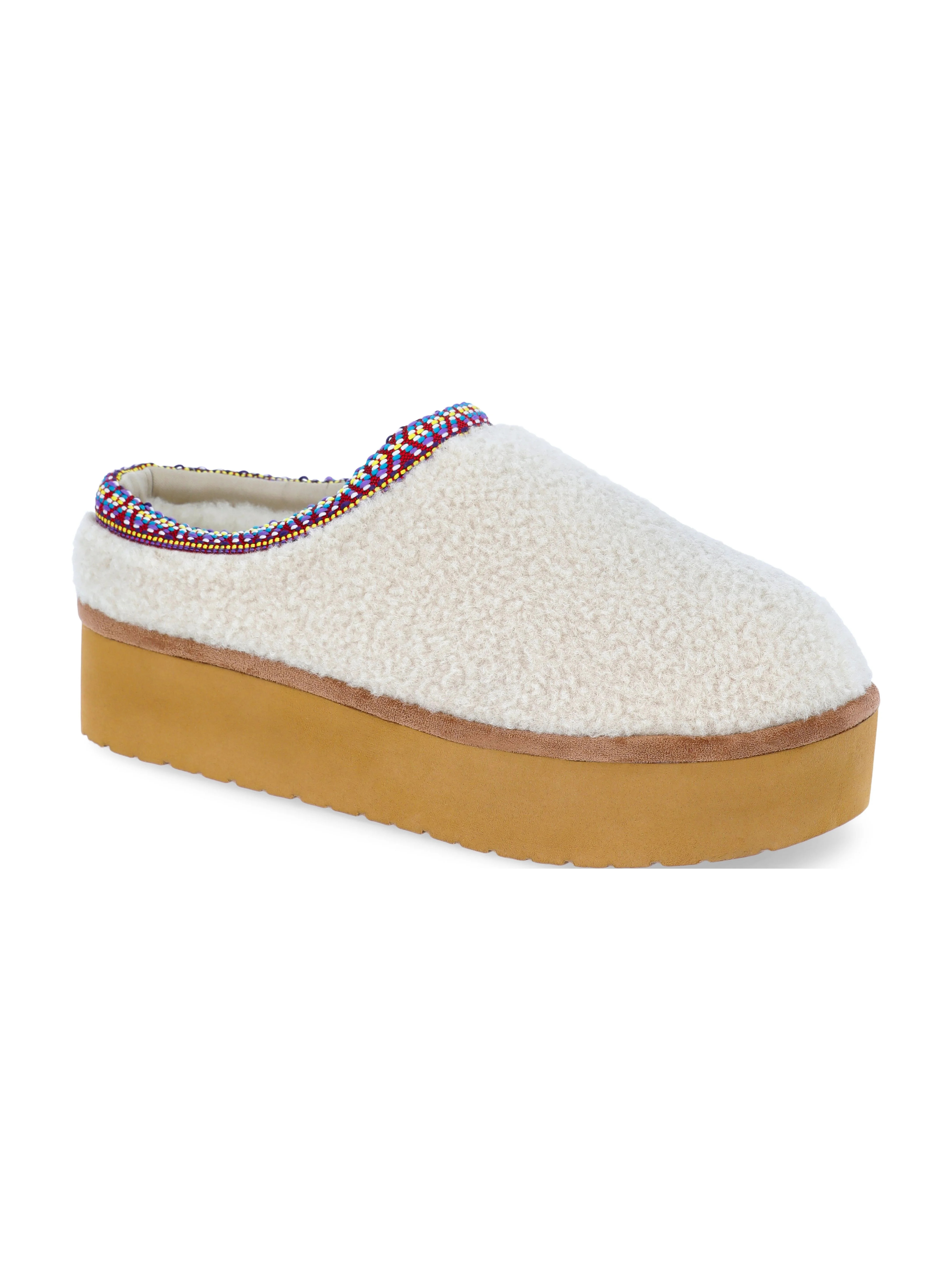 Madden NYC Women's Platform Faux Fur Lined Slip On Mules | Walmart (US)