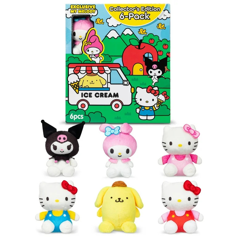 Hello Kitty and Friends 6 Pack - Miniature Plush Figure, Girls and Boys Ages 4+ | Walmart (US)