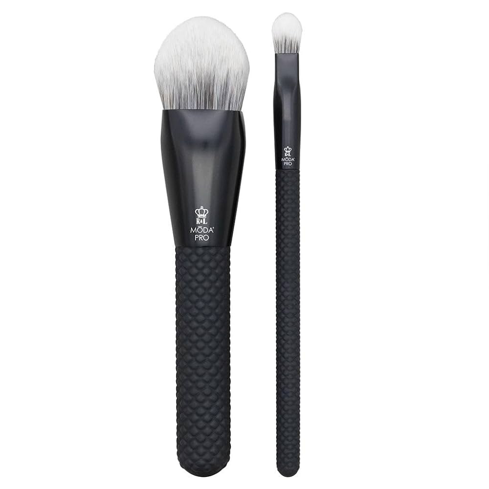 MODA Pro Diamond Duo – 2pc Highlight & Contour Brush Set with Textured Handles | Amazon (US)