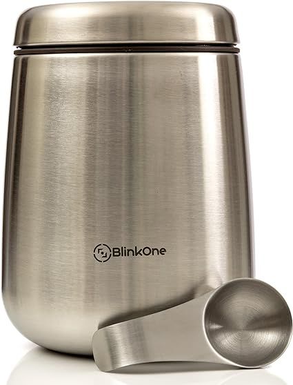 BlinkOne Coffee Canister: Airtight Coffee Bean Container Storage with Magnetic Scoop (18 oz) | Amazon (US)