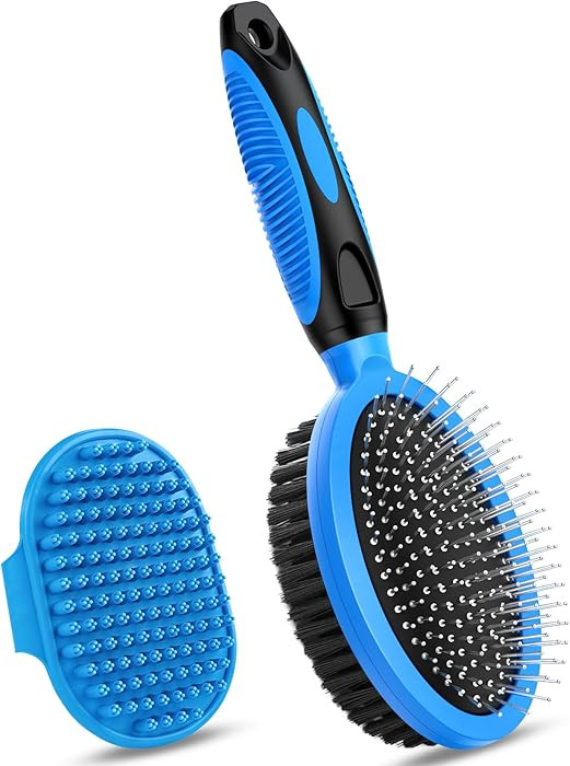 2PCS Pet Grooming Tools - Double-Sided Brush for Shedding and Bathing, Suitable for Short/Long Ha... | Amazon (US)