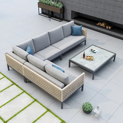 Modern Simple Outdoor Waterproof Leisure Sofa Sets 6 - Person Outdoor Seating Group with Cushions | Wayfair North America