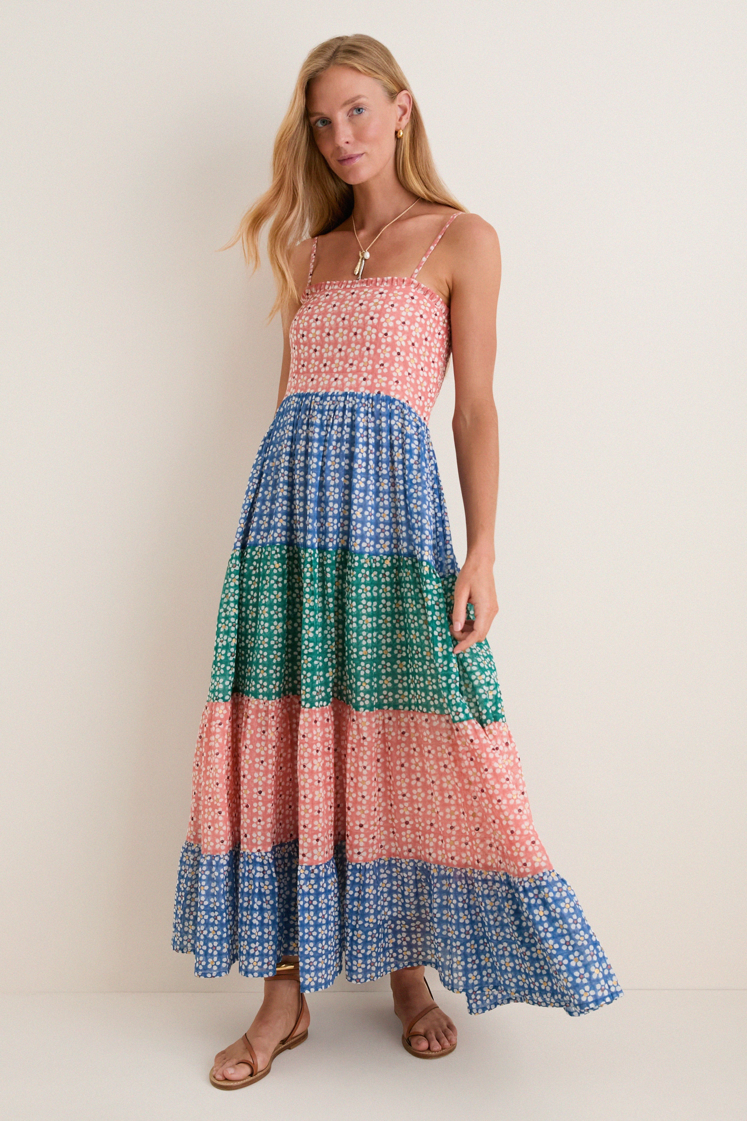 Aster Blue Smocked Back Maxi | Tuckernuck (US)