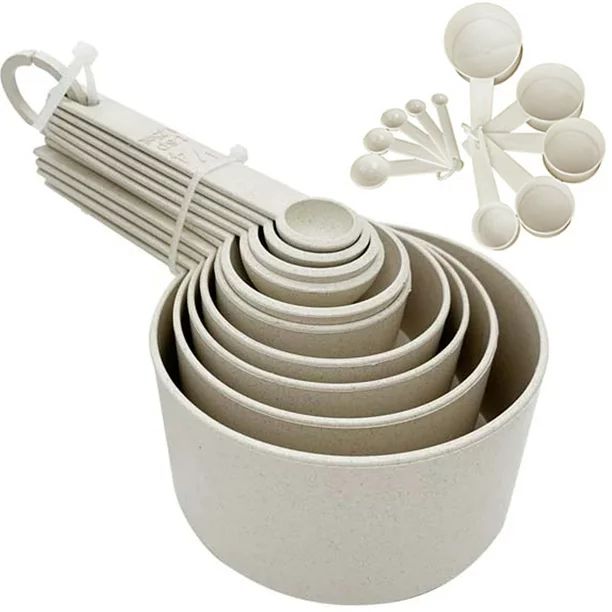 10 Pc Wheat Straw Measuring Spoons Cups Set Kitchen Utensil Cooking Baking Tool - Walmart.com | Walmart (US)
