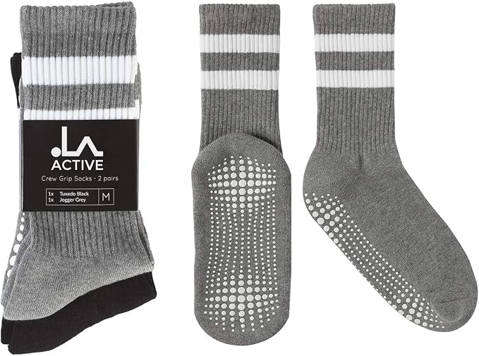 LA Active Grip Socks - Yoga Pilates Barre Non Slip - Ballet | Amazon (US)