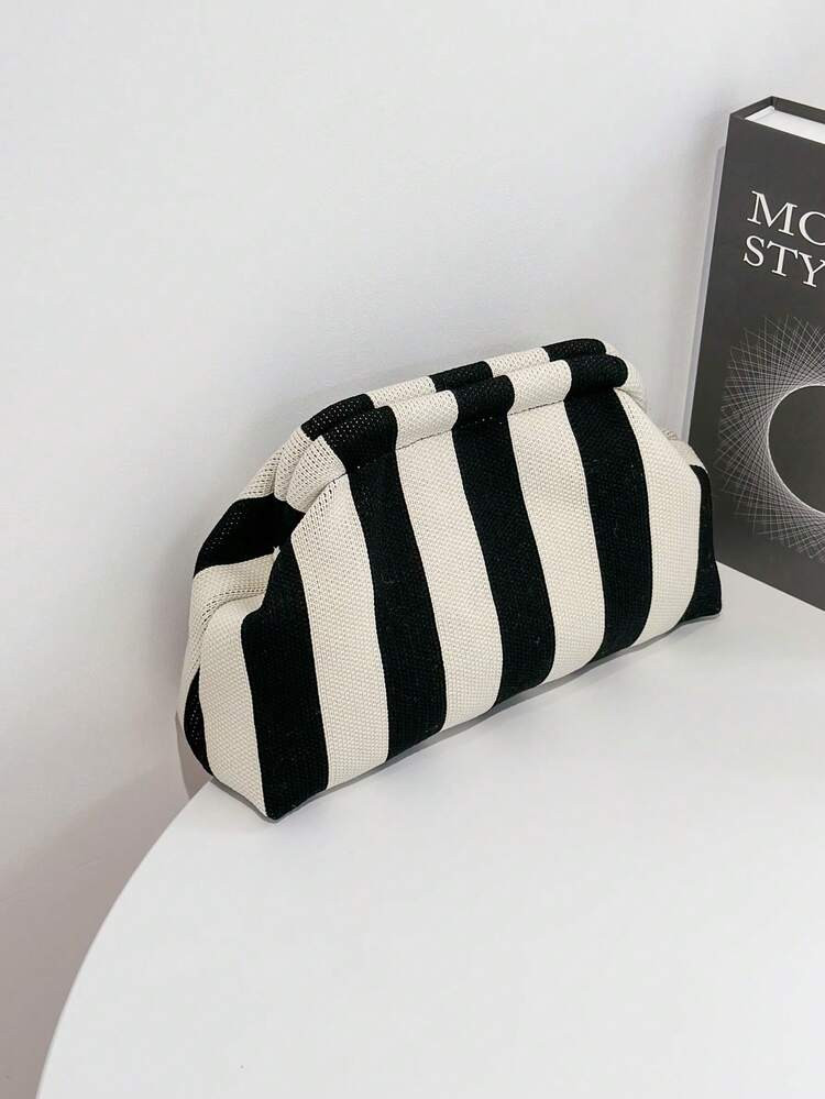ENBEI BAIZE Elegant Striped Color Block Clutch - Large Capacity Cosmetic Bag, Durable, Multifunct... | SHEIN